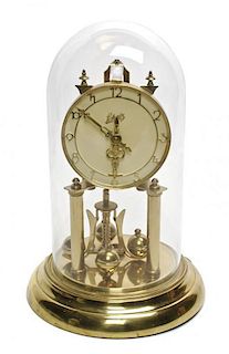 A Schatz Mantel Clock, Height approximately 13 inches