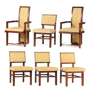 Frank Lloyd Wright, Set of Six Dining Chairs