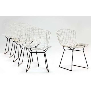 Harry Bertoia, Six Vintage Wire Chairs