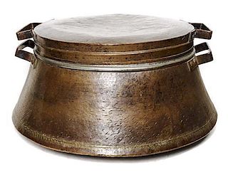 A Middle Eastern Copper Color Brazier, Diameter of 38 inches.