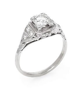 A Vintage White Gold and Diamond Ring, 1.90 dwts.