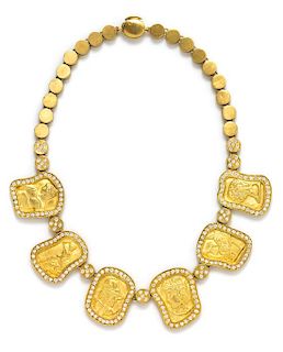 An 18 Karat Yellow Gold and Diamond Necklace, Diane Moss, 150.50 dwts.