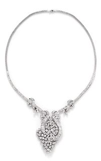 A White Gold and Diamond Necklace, 41.10 dwts.