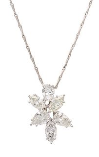 A Platinum and Diamond Pendant Necklace, 4.30 dwts.