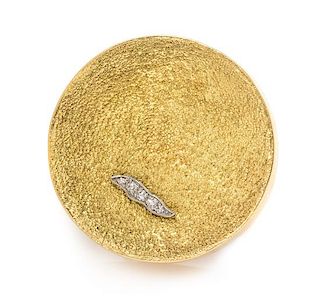 An 18 Karat Yellow Gold, Platinum and Diamond Ring, Andrew Grima, Circa 1973, 14.60 dwts.