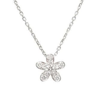 An 18 Karat White Gold and Diamond 'Socrate' Pendant Necklace, Van Cleef & Arpels, 2.10 dwts.