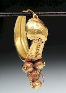 Roman 18K Gold Earring -  Grape Cluster - 2.4 g