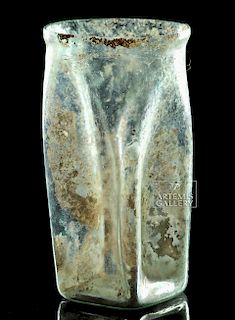 Roman Glass Drinking Vessel w/ Pinched Sides
