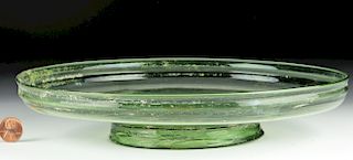 Exceptional / Large Roman Glass Footed Plate