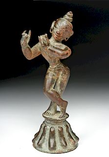 17th C. Indian Bronze Statue of Krishna