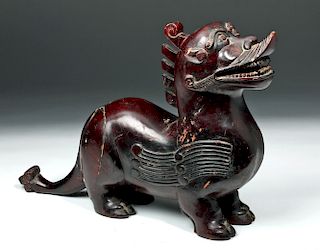 Chinese Qing Dynasty Wooden Foo Dog