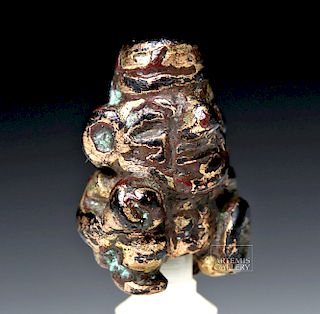 Miniature Moche Gilded Copper Warrior