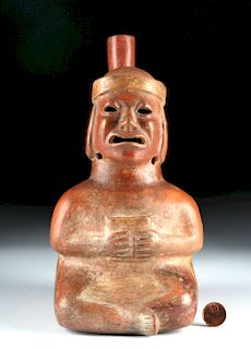 Moche Redware Whistling Vessel - Deceased Ancestor