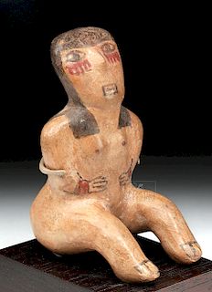 Nazca Polychrome Figural of a Seated Female Doll