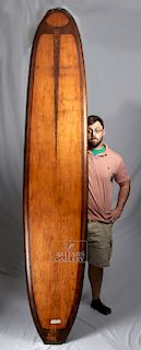 Long / Beautiful 1950s California Wood Surfboard