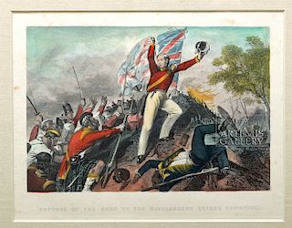 19th C. British Engraving Battle Scene of Indian Mutiny