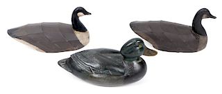 3 Carved and Painted Wood Duck Decoys