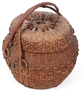 Fine Antique Decorated Splint Basket