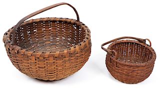 2 Antique Handled Gathering Baskets