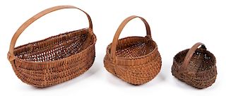 3 Antique PA Splint Baskets