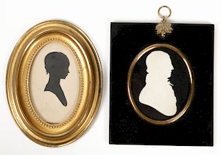 2 Antique American Silhouettes, embossed "PEALE"