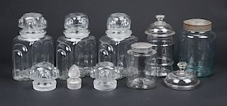 Estate Collection of Antique Glass Jars & Lids