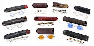 Estate Collection of Antique Eyeglasses & Cases