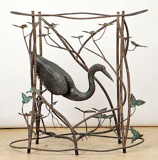 Attractive Vintage Metal Crane Bird Table Base