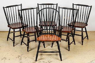 Set of Six Hitchcock Dining chairs