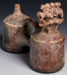 Double Vessel of Whistling Figure, Peru, 700-1000 AD