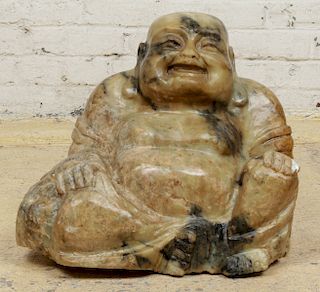 Massive Chinese Carved Hard Stone Buddha