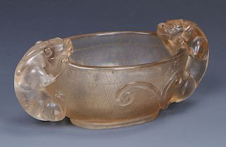 Chinese Carved Translucent Bowl