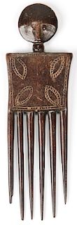 Rectangular Handle Comb, Asante, Ghana, Early 20th C