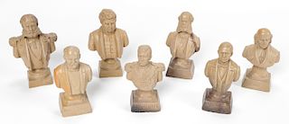7 Ceramic Busts Attr. to Pantaleon Panduro (1847-1909)