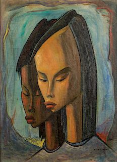 Angel Botello (1913-1986) "Two Girls"