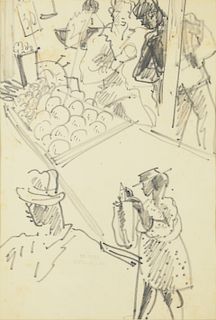 George Benjamin Luks (American, 1867-1933) Drawing