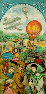 Leonard Pytlak (American, 1910-1998) Early Flight Mural