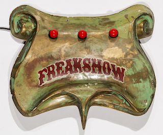 Vintage Lighted "FREAK SHOW" Sign, Mid 20th C
