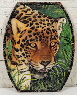 Carousel Painted Leopard Panel