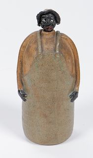 Black Americana Figural Stoneware Jug