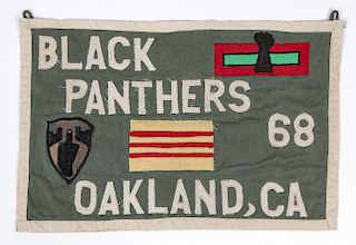 Rare Black Panthers Textile Banner