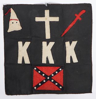 Rare Vintage KKK Applique Felt Sign