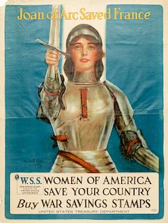 WWI Joan of Arc Savings Stamps Poster