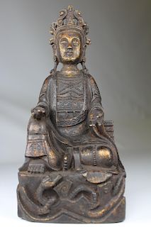 Chinese Ming Dynasty Gilt Bronze Seated Buddha