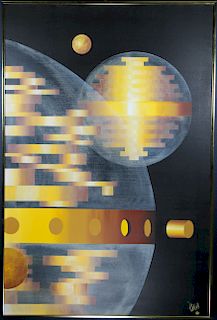 Ralph Knasinski (MN 20th C.) Surrealist Painting