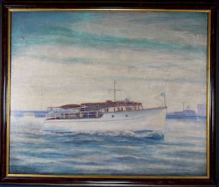 Signed Painting of NY Harbor Scene, "Talisman II"