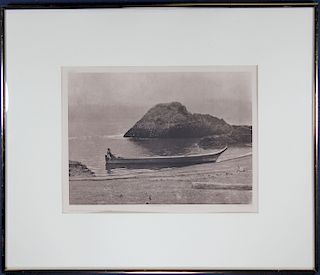 Edward Curtis Photogravure,"Columbia Near Wind..."