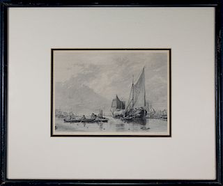 "Pool of the Thames" Engraving by William Miller