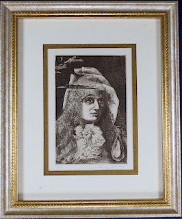 Portrait of a Woman Etching, Signed A/P