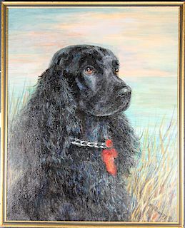 Hathaway, Vintage Portrait of a Dog in a Landscape